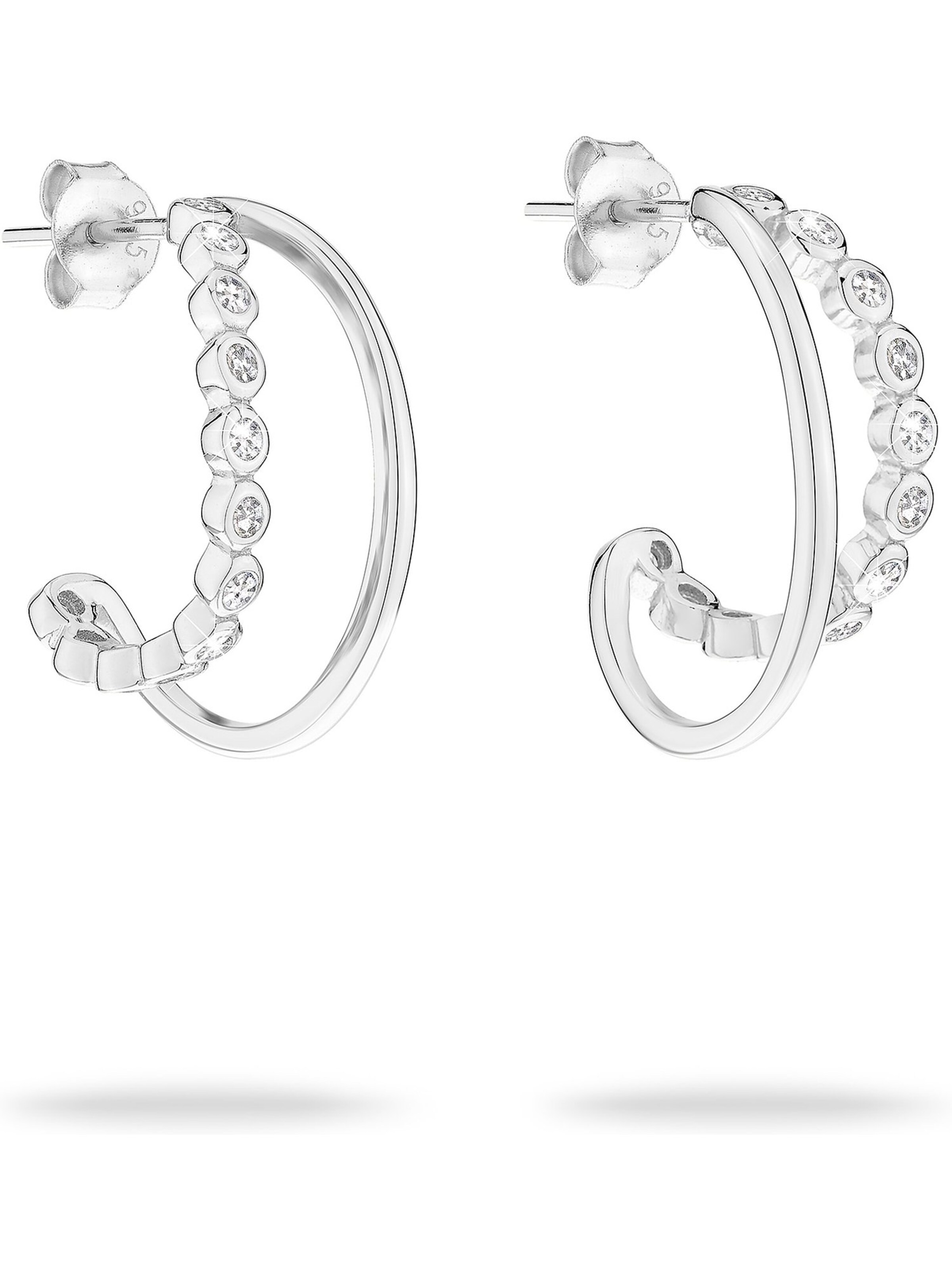 Boucles d'oreilles Tamaris en argent : devant