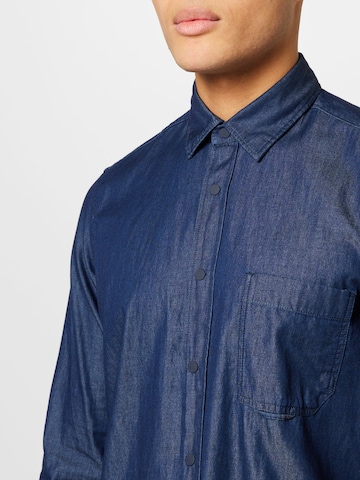 BOSS Orange Regular fit Button Up Shirt 'Riou' in Blue