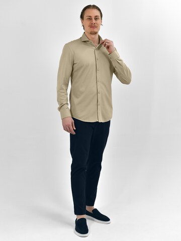 Vercate Slim Fit Businesshemd 'No. 19' in Beige