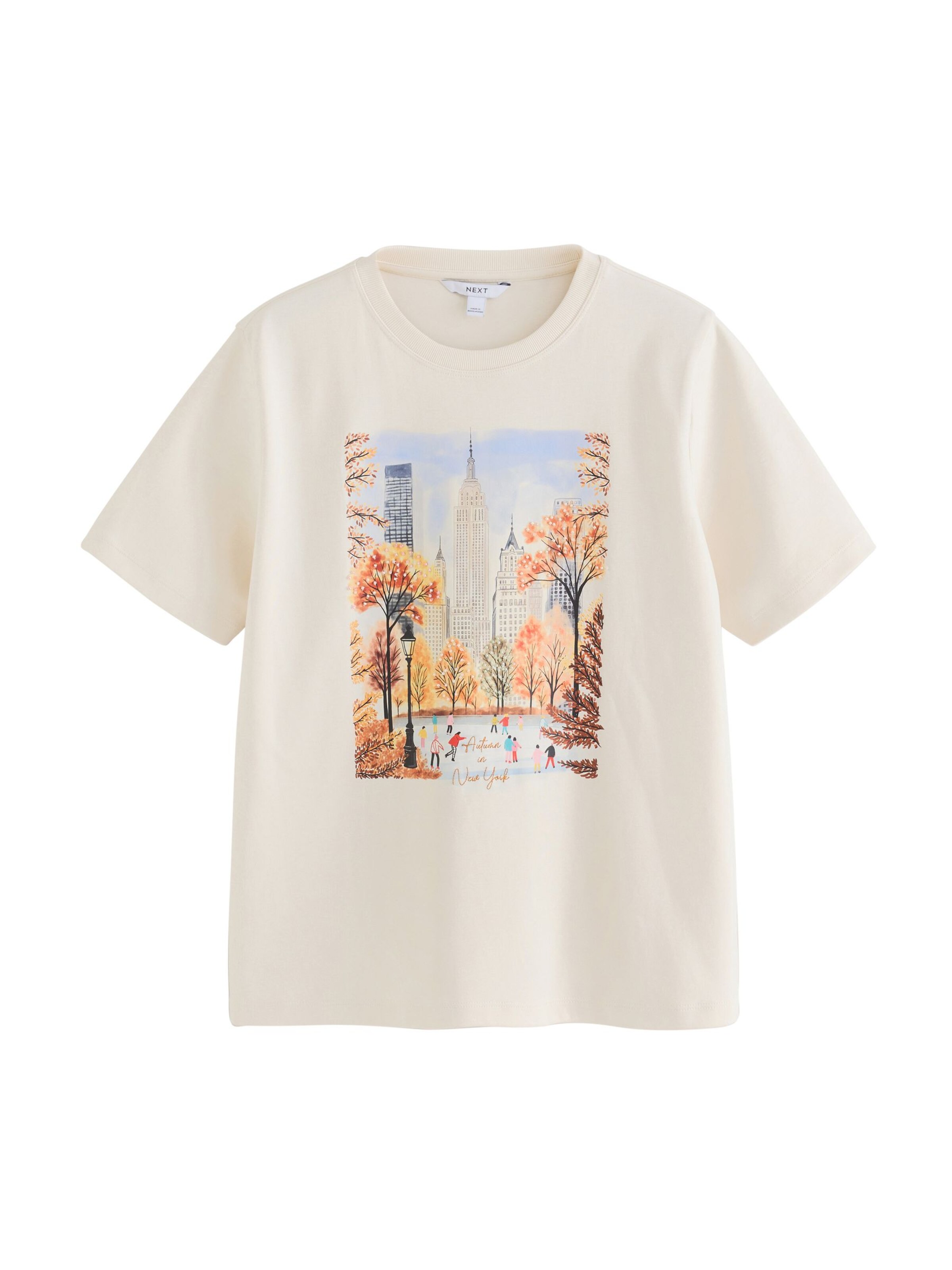 Maglietta in XS Next di colore écru / blu chiaro / marrone / arancione, Visualizzazione prodotti