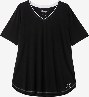 SHEEGO Pajama Shirt in Black: front