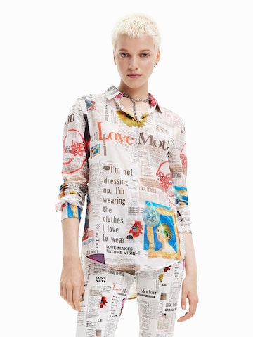 Desigual Blouse 'Newspaper' in White: front