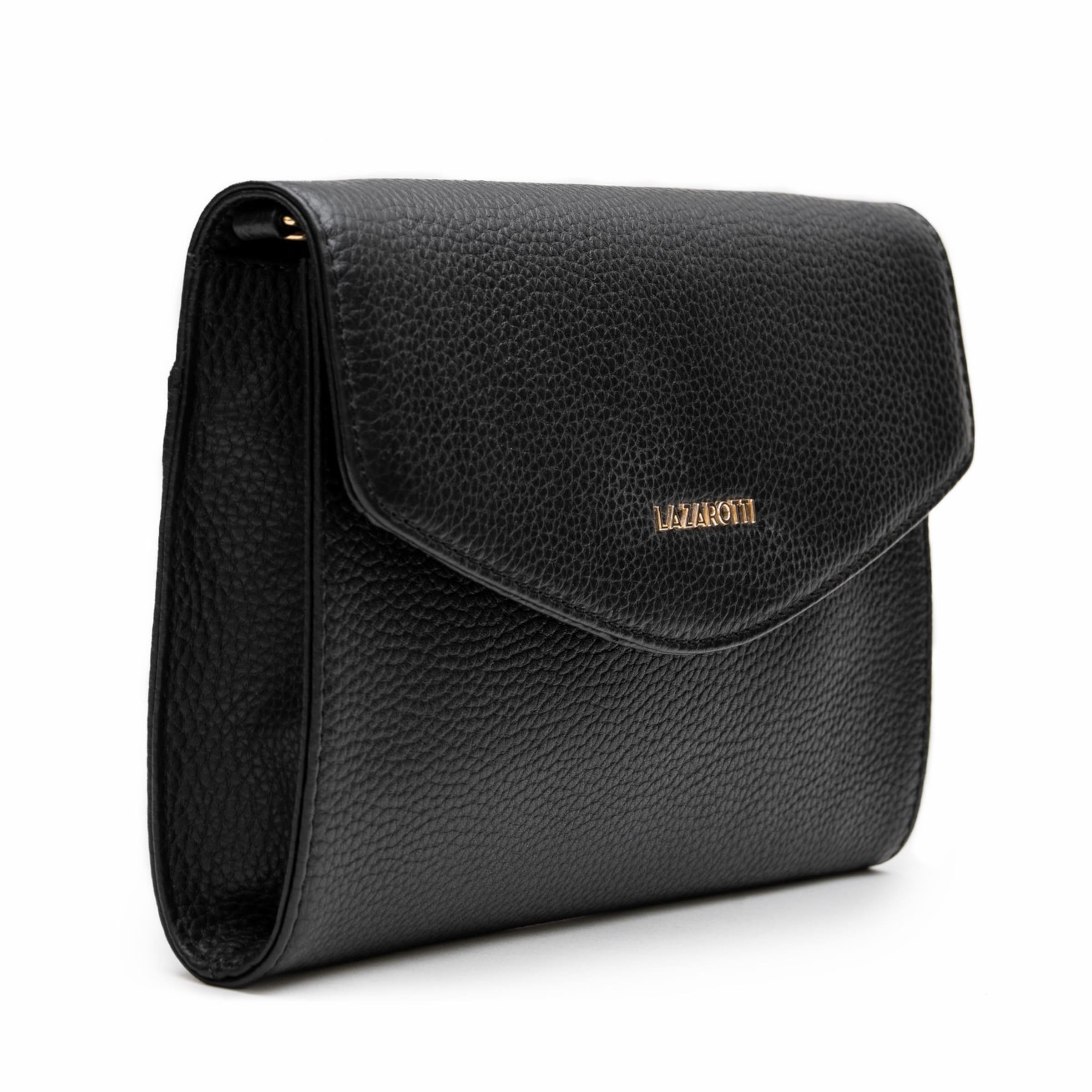 Pochette 'Bologna Leather' di Lazarotti in nero