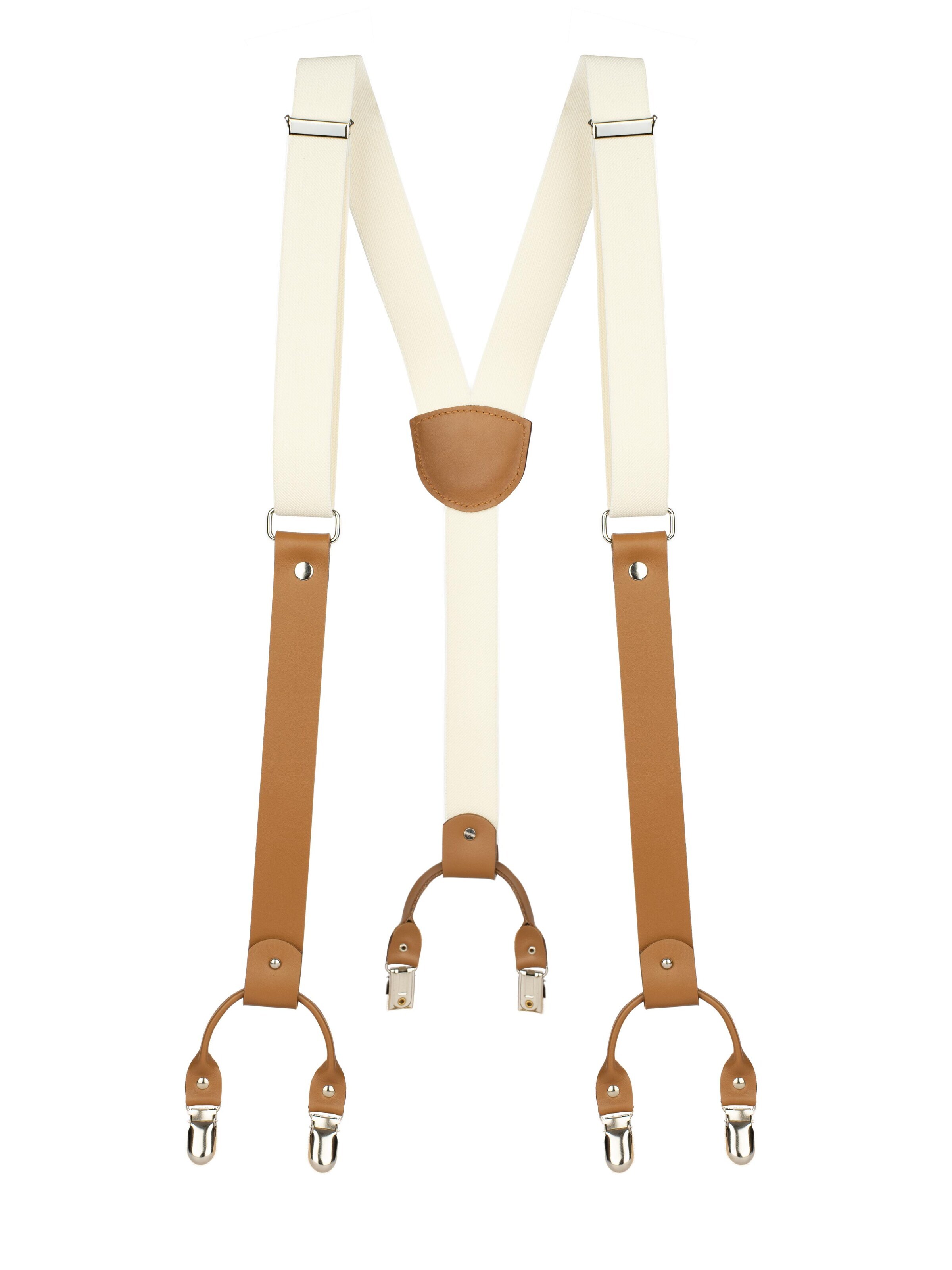 GODDESS Leather Hosenträger 'Kara'‌‌‌‌‌‌ in Beige: Vorderseite