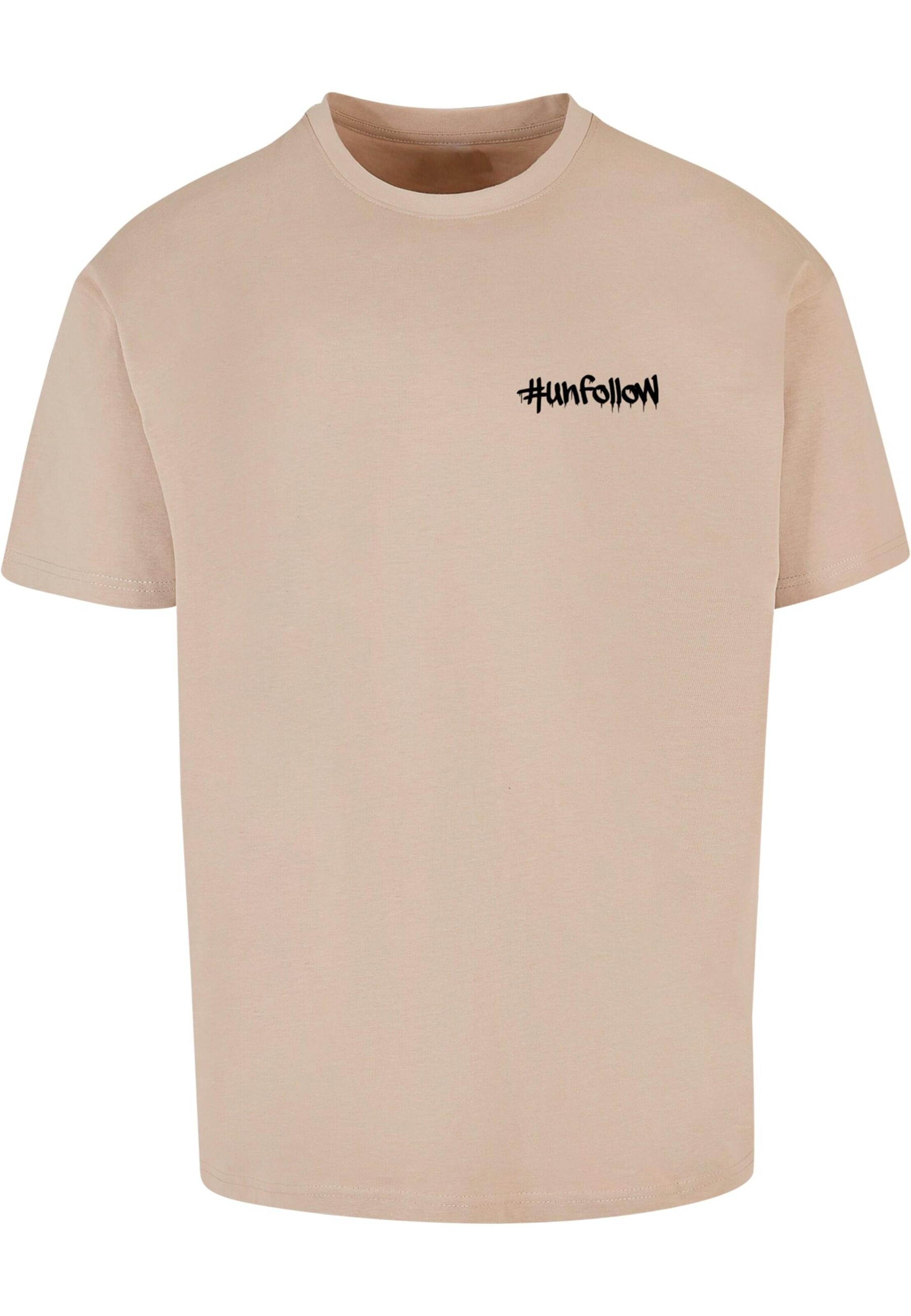 Merchcode Shirt 'Unfollow' in Beige: voorkant