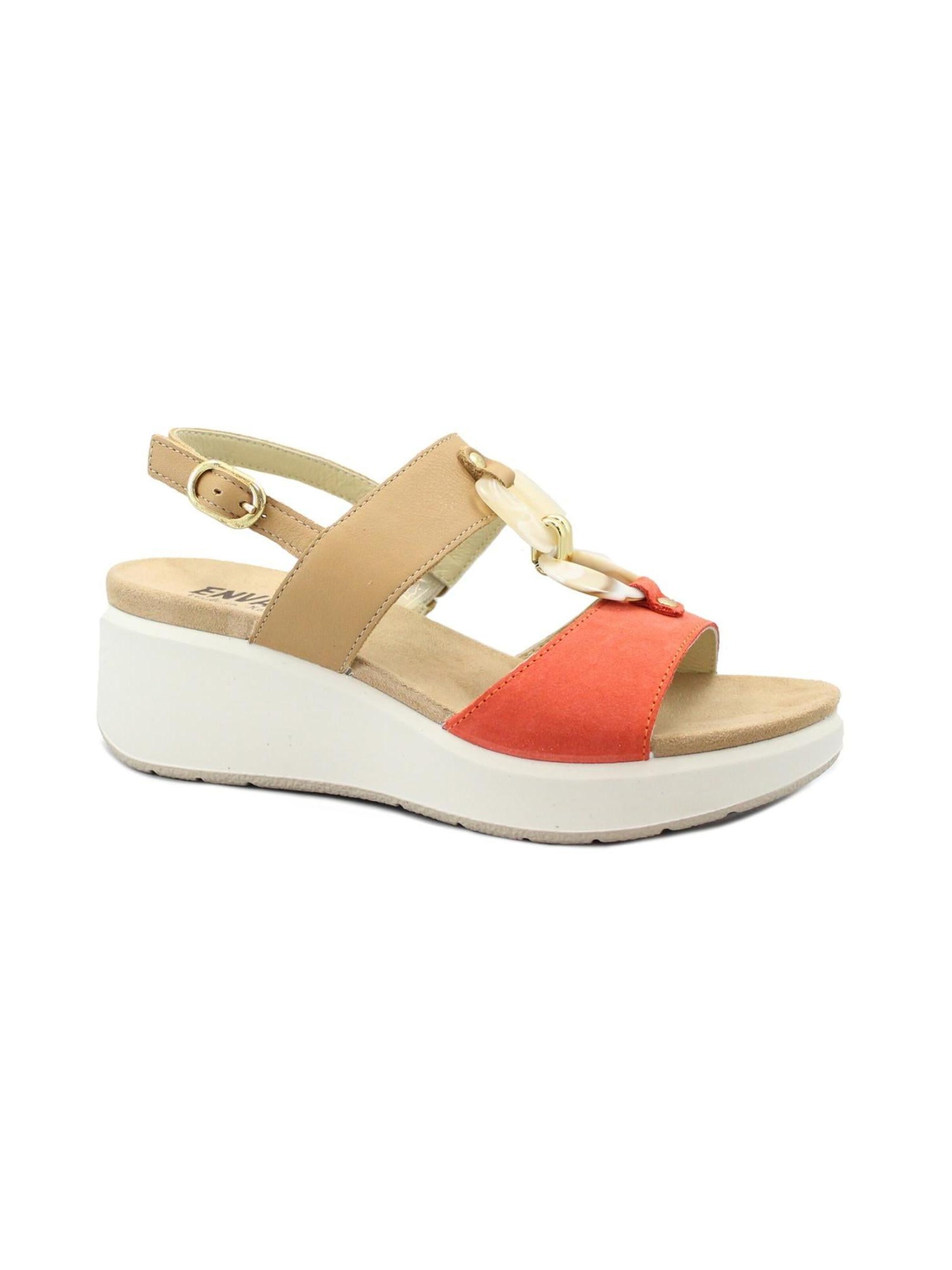 Enval Soft Sandale 'ENVAL SOFT 1292722 arancio corda sandali donna zeppa pelle'‌‌‌‌‌‌ in Mischfarben: Vorderseite