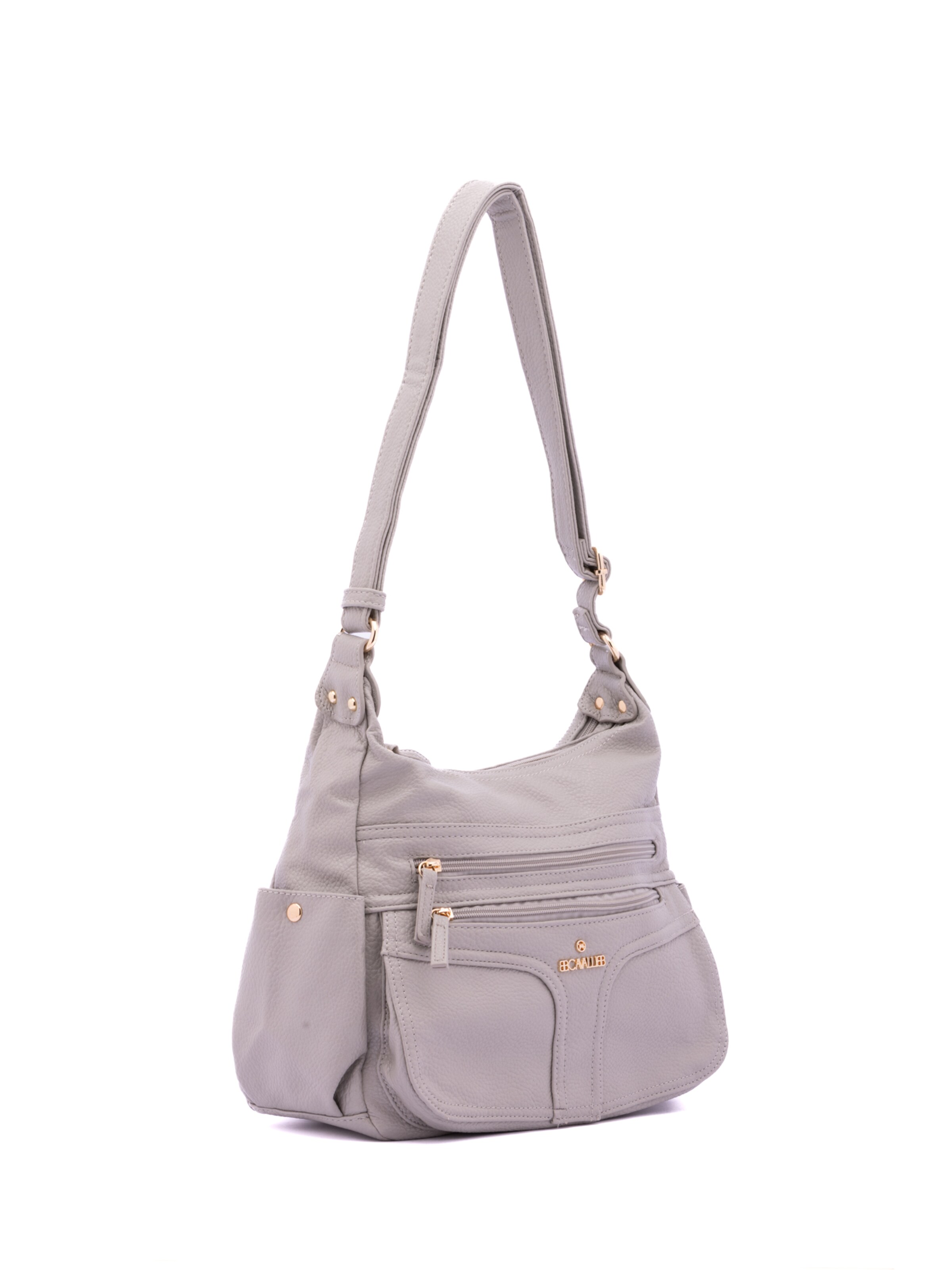 Borsa a spalla 'Borsa a Spalla Donna Ecopelle - Zip e Tasche Multiple' di B. Cavalli in grigio