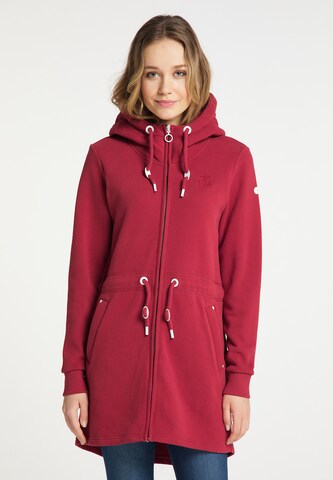 DreiMaster Maritim Zip-Up Hoodie in Red: front