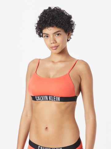 Calvin Klein Swimwear - Soutien Bustier Top de biquíni em laranja: frente