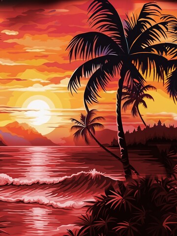 Hawaiihemdshop.de - Regular Fit Camisa 'Hawaiihemd Evening Sun' em vermelho