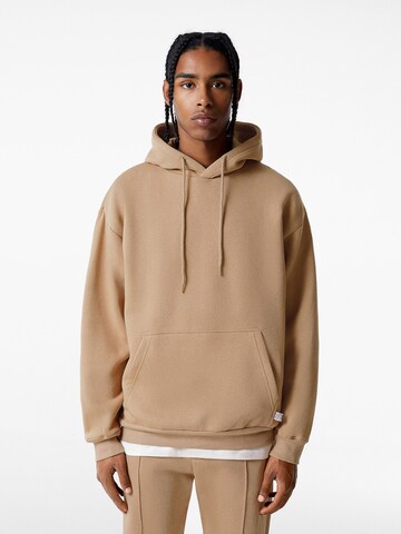 Sweat-shirt Bershka en beige : devant