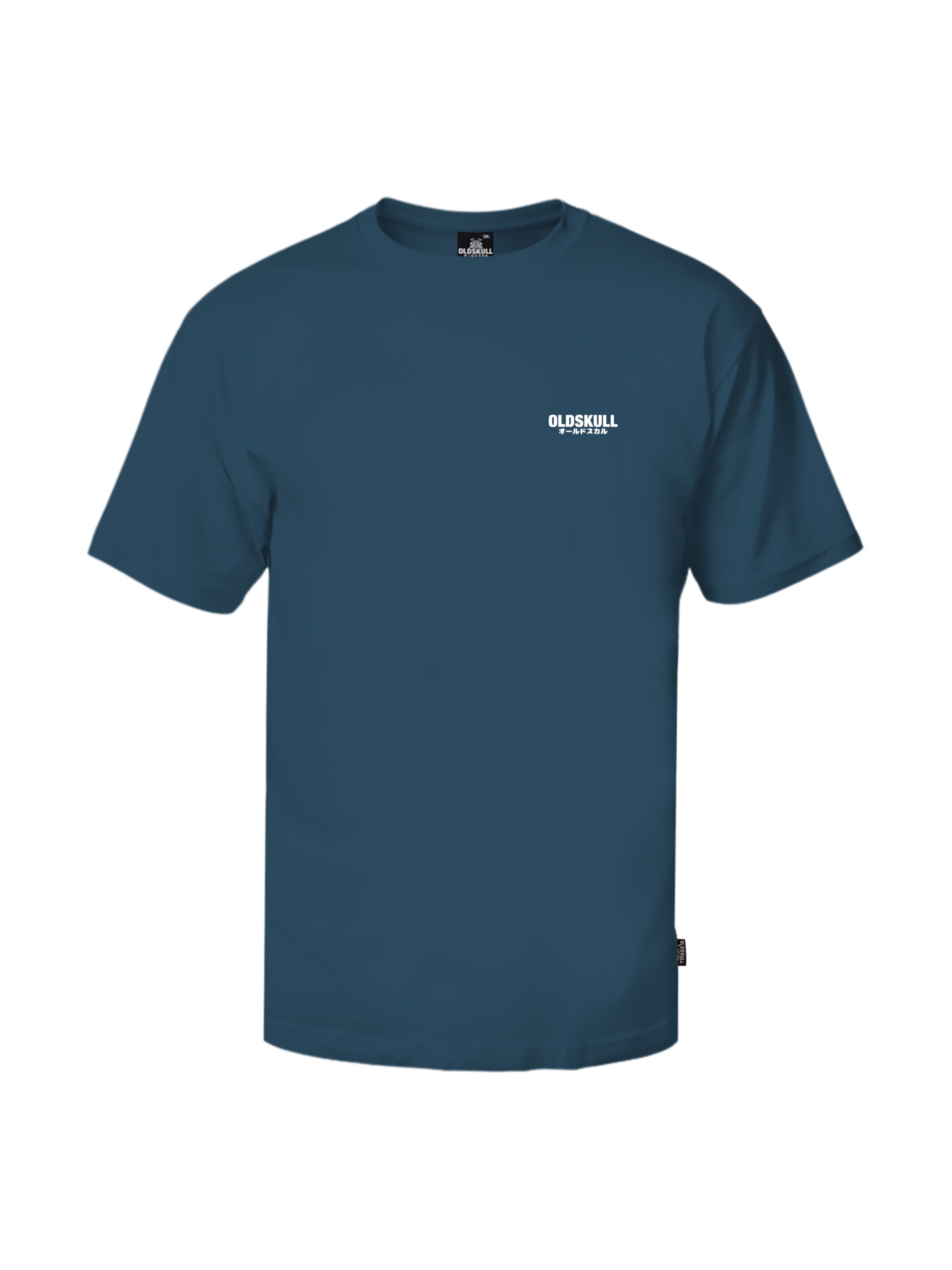 Oldskull Shirt in Blau: Vorderseite