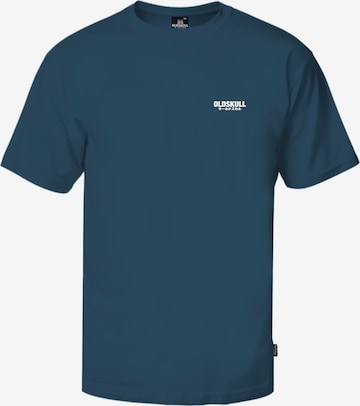 Oldskull Shirt in Blau: Vorderseite