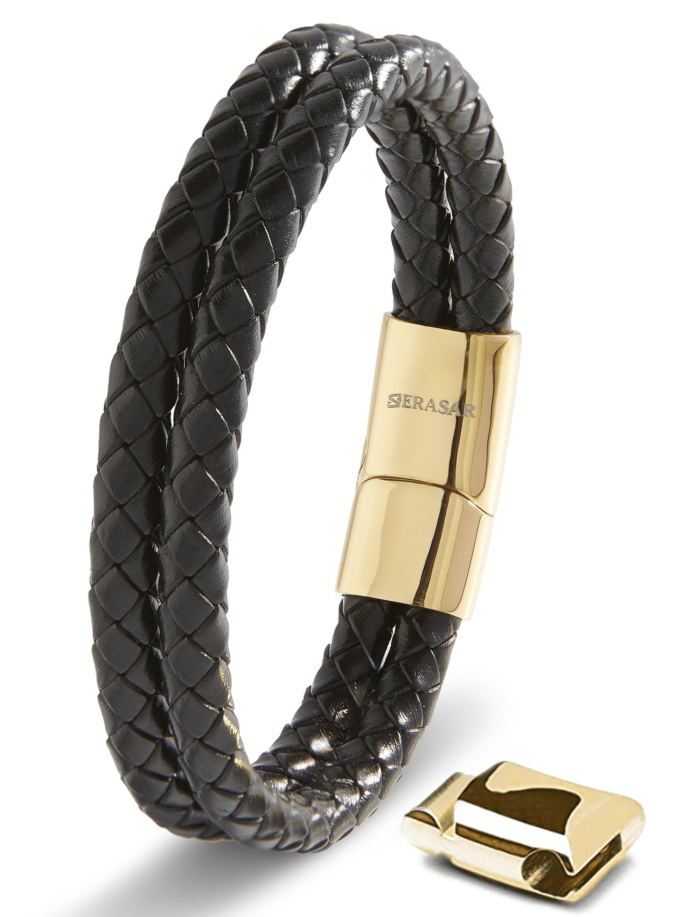 SERASAR Bracelet 'Double' in Gold: front