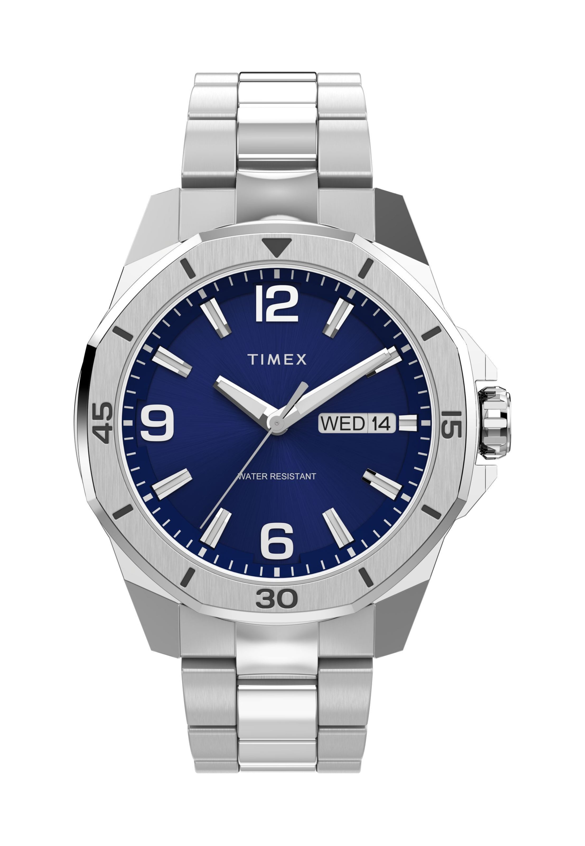 Montre à affichage analogique 'Essex' TIMEX en argent : devant