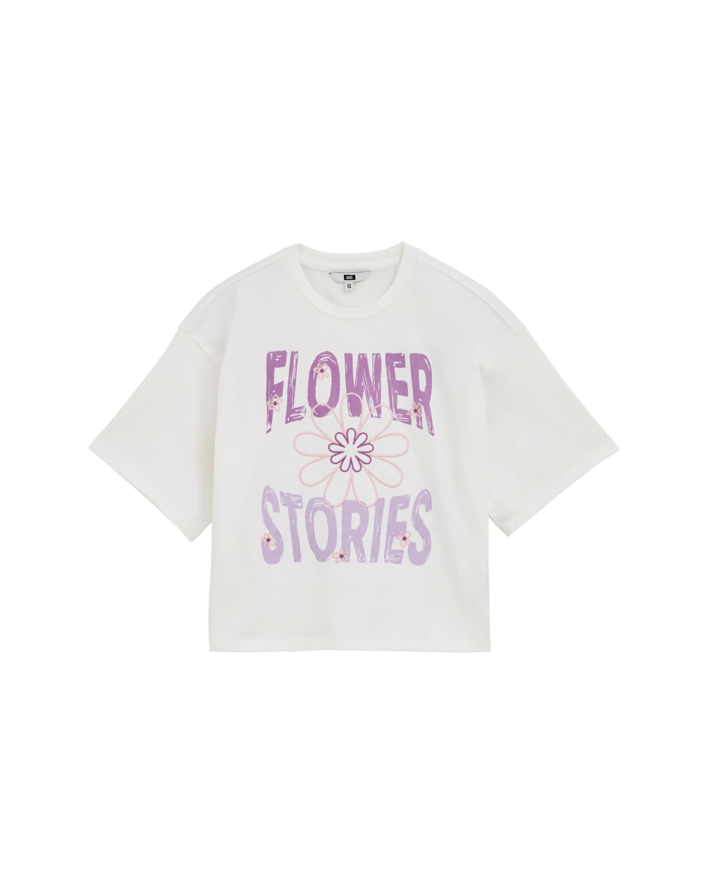 WE Fashion Тениска в бяло: отпред