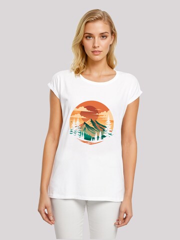 F4NT4STIC Shirt 'Sonnenuntergang Berglandschaft' in White: front