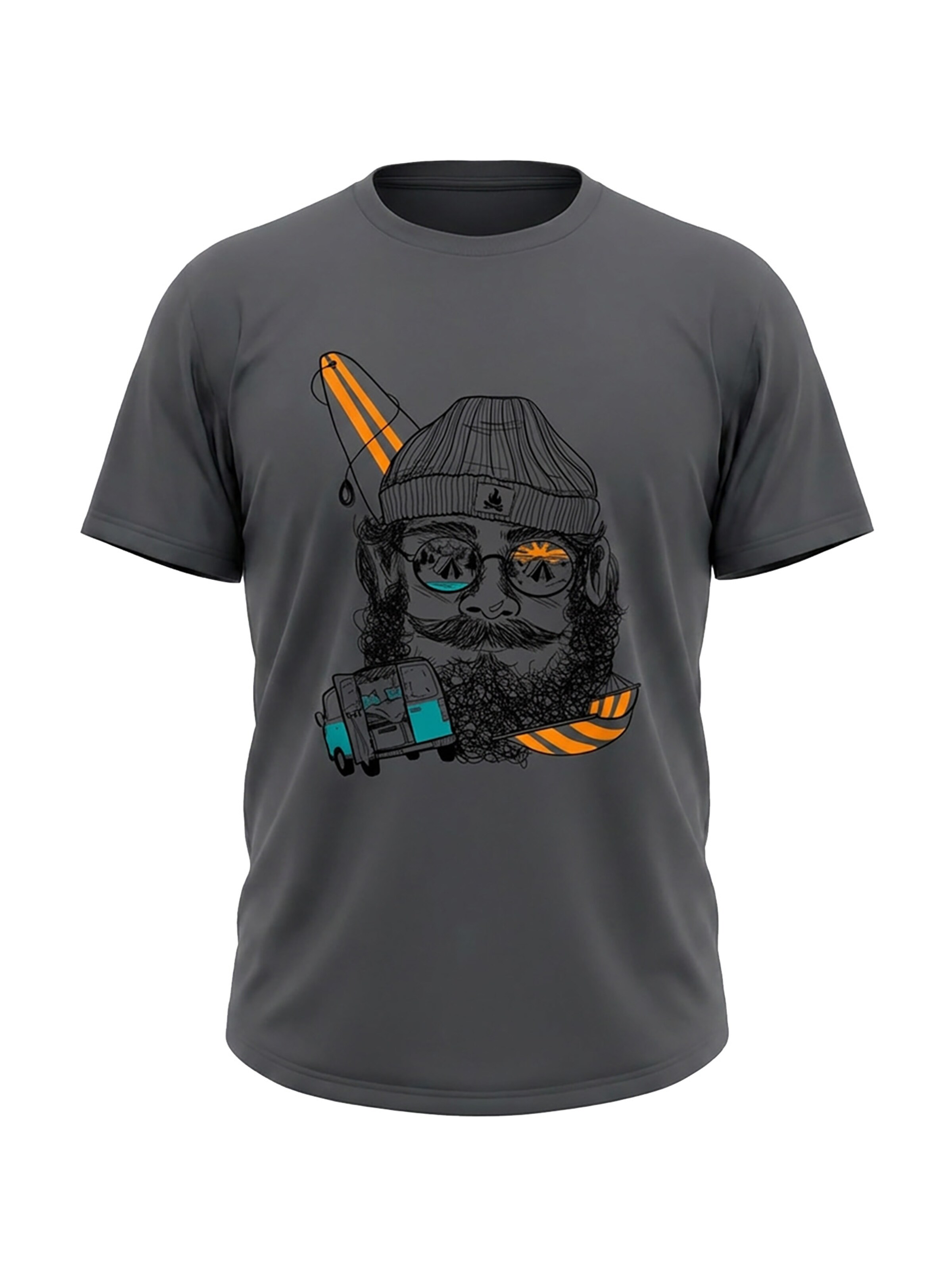 karlskopf Shirt 'CAMPER' in Grey: front