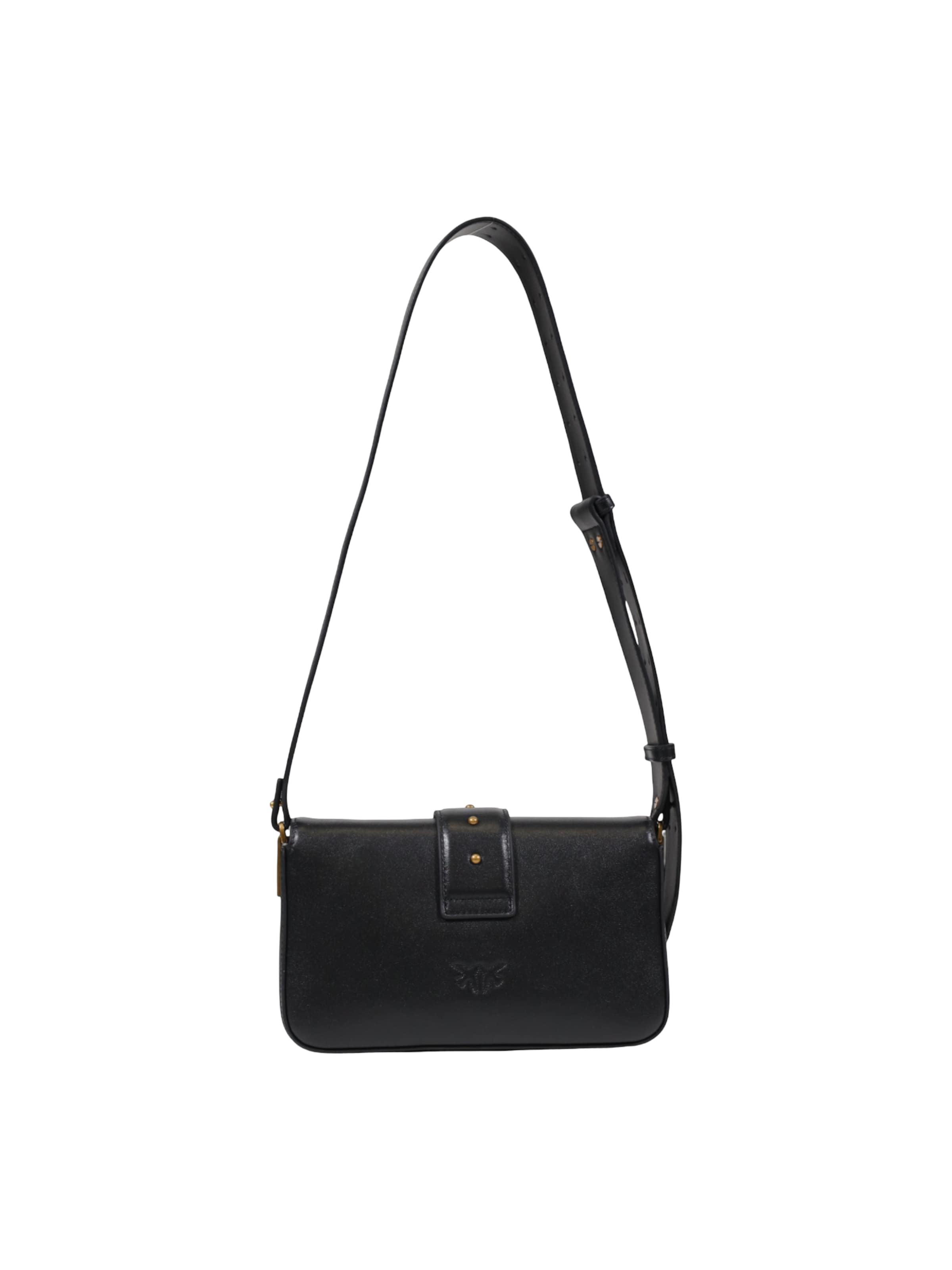 PINKO Skuldertaske 'LOVE ONE MINI SLOUCHY FL VITELLO 104340 A0QO' i sort