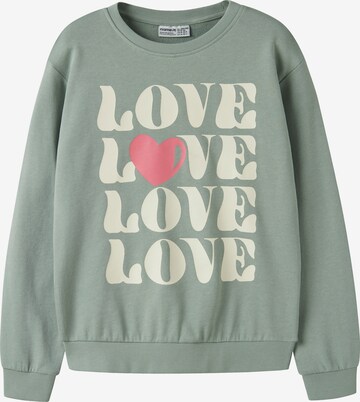 NAME IT Sweatshirt 'NKFVASACHA' in Groen: voorkant