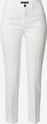COMMA Slimfit Pantalon in Wit: voorkant