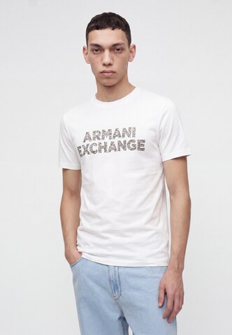 balta ARMANI EXCHANGE Marškinėliai