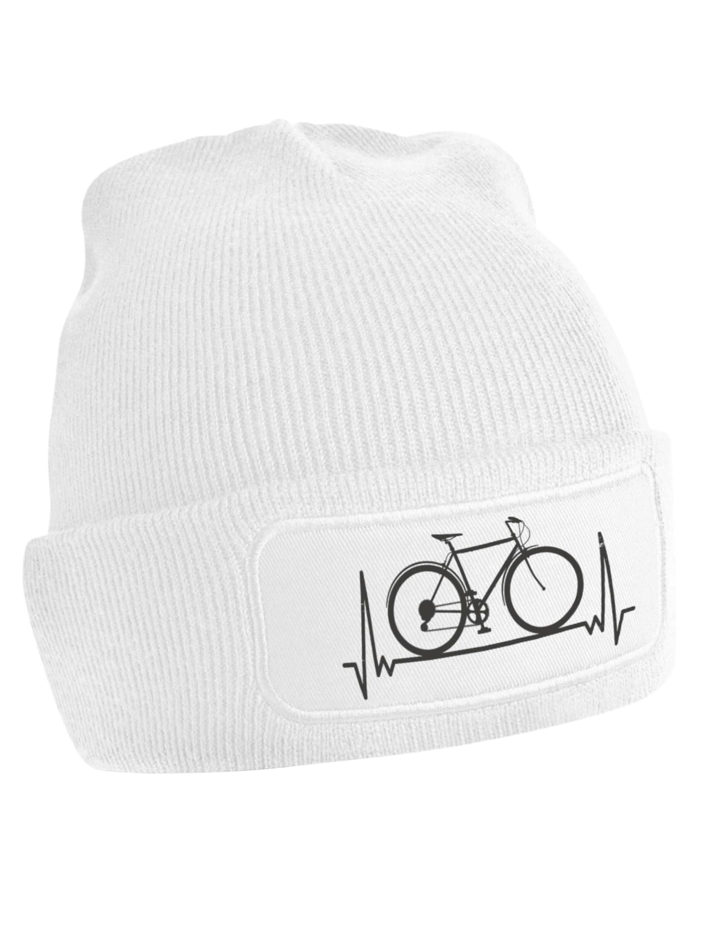 Youth Designz Mütze 'Heartbeat Fahrrad'‌‌‌‌‌‌‌ in Weiß