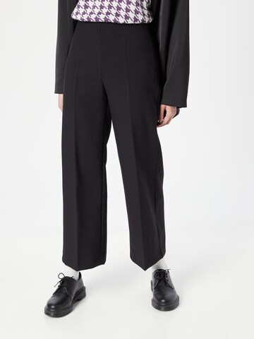 Lindex Regular Trousers with creases 'Lykke' in Black: front