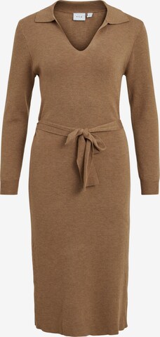 VILA Gebreide jurk 'Marla' in Bruin: voorkant