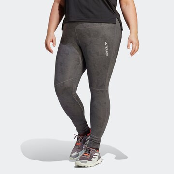 ADIDAS TERREX Skinny Sportbroek in Grijs: voorkant