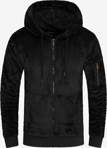 behype Zip-Up Hoodie in Black: front