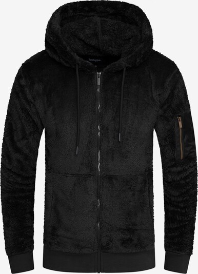 behype Sweatjacke 'Teddy-Zip' in schwarz, Produktansicht