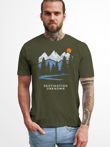 Neverless Shirt 'Destination unknown' in Green