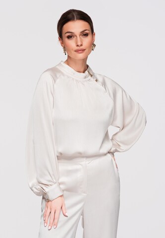 Ombre Blouse in Wit: voorkant