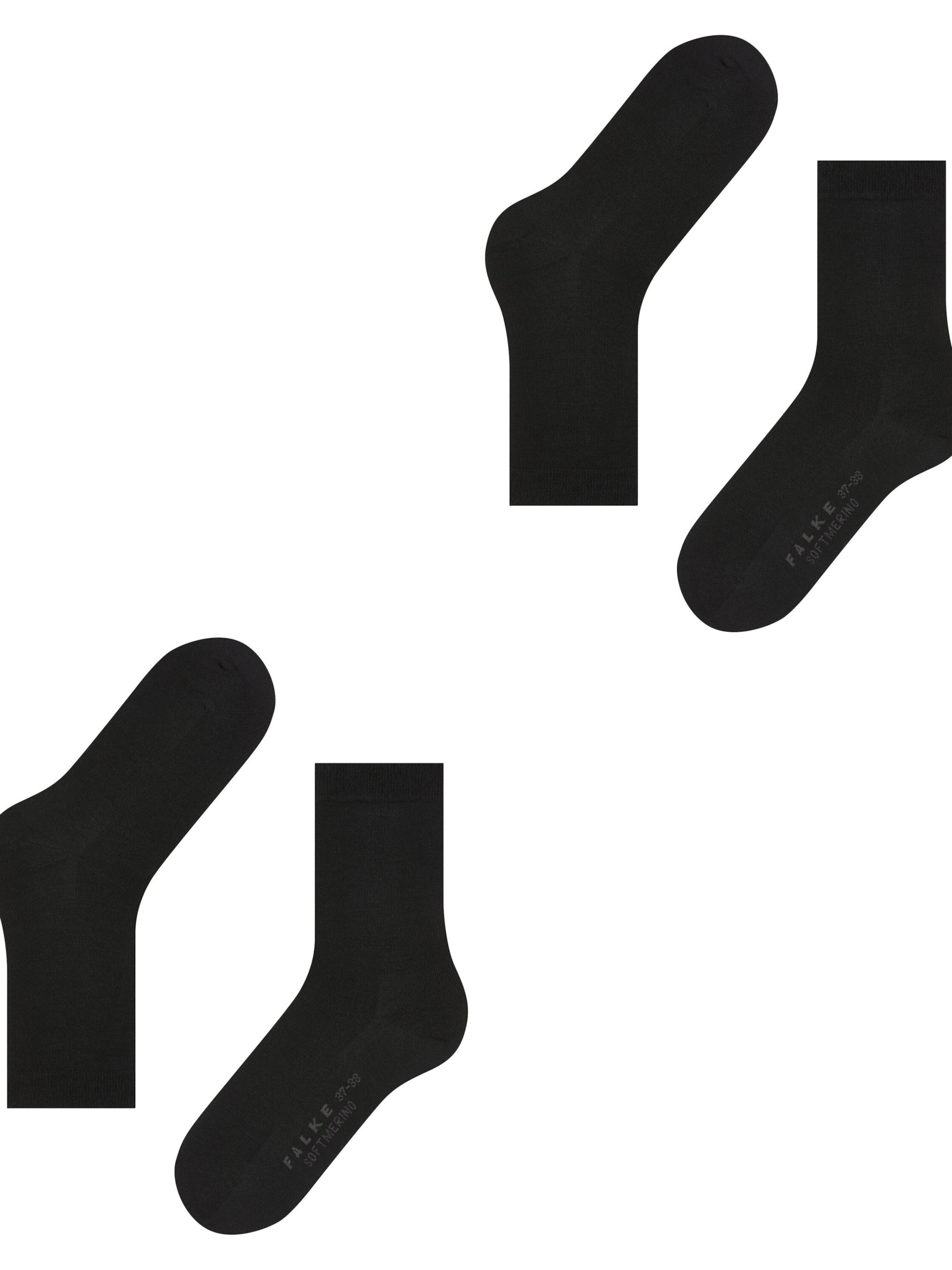 FALKE Socken 'Softmerino 2-Pack'‌‌‌ in Schwarz