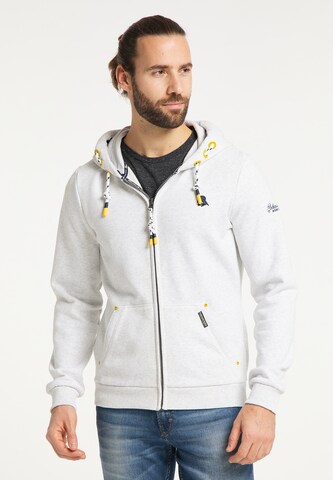 Schmuddelwedda - Sudadera con cremallera en blanco: frente