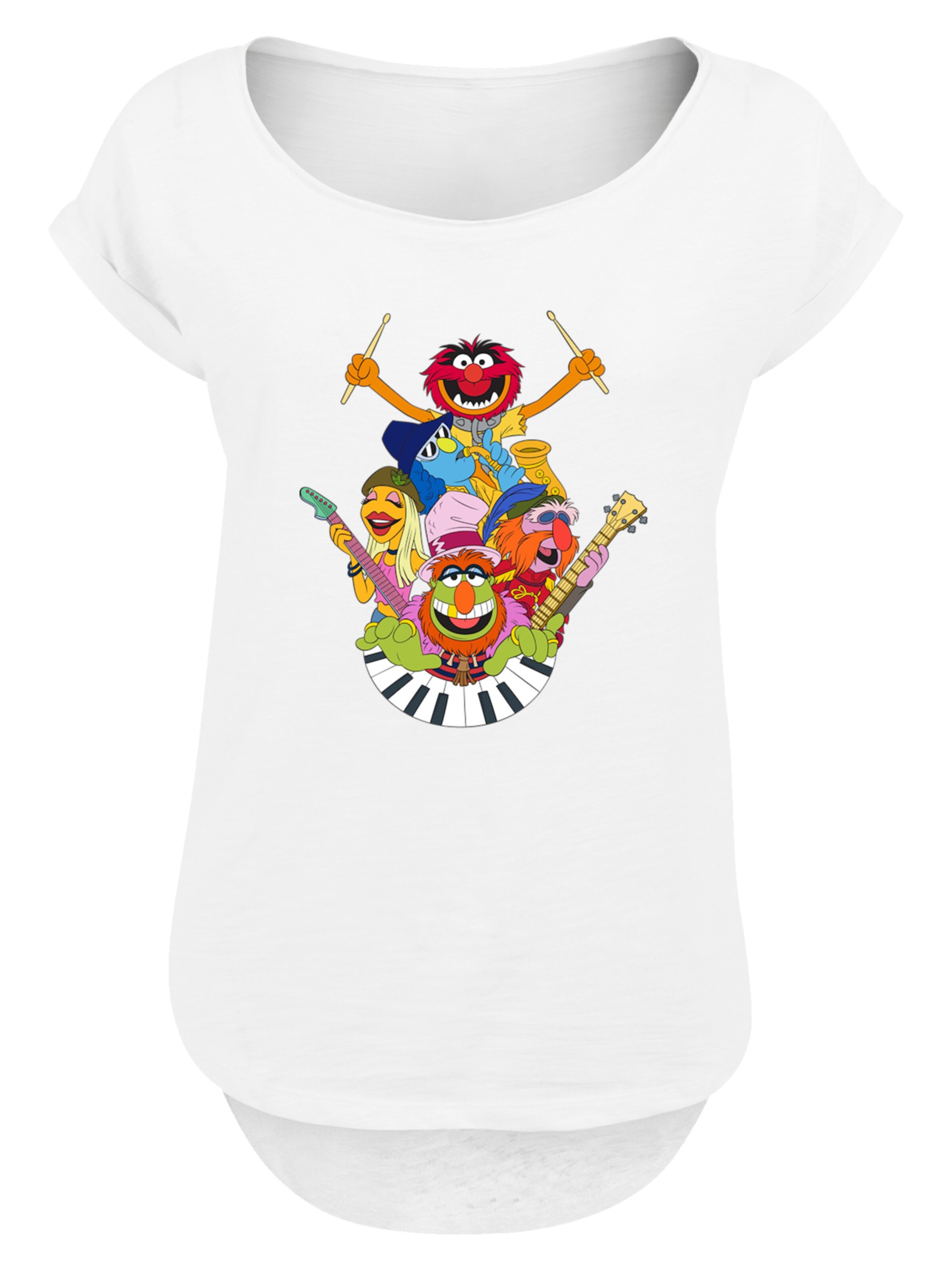 F4NT4STIC Shirt 'Disney Muppets-Dr.-Teeth-and-The-Electric-Mayhem' in Wit: voorkant