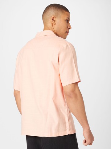 WEEKDAY Regular fit Button Up Shirt in Orange