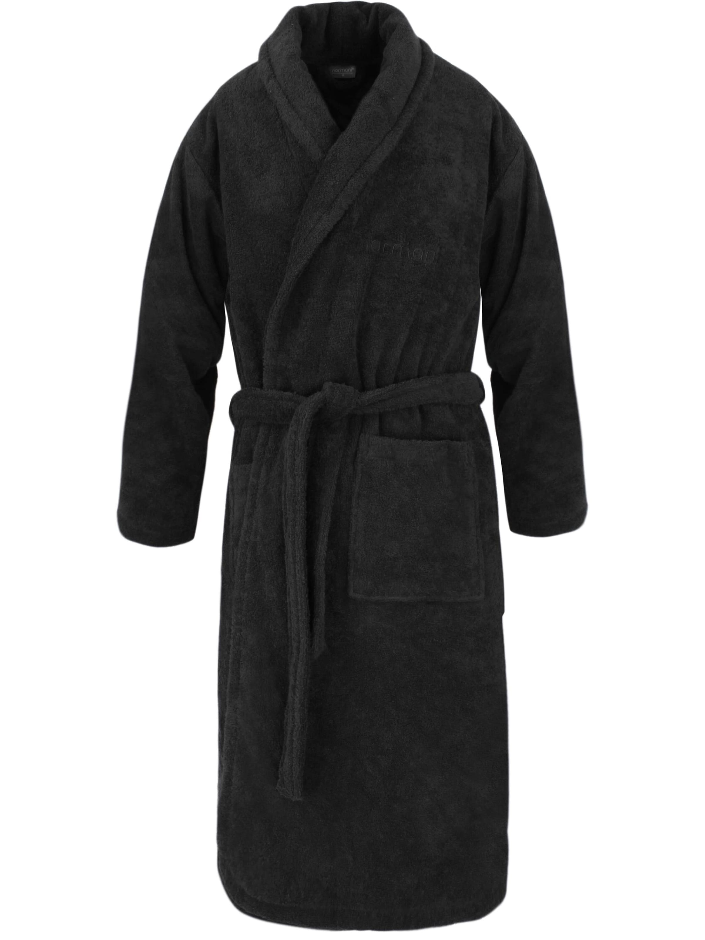 normani Bathrobe long in Black: front
