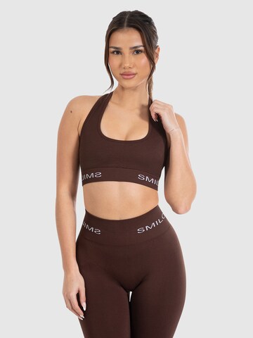 Smilodox Bralette Sports top ' Azura ' in Brown: front