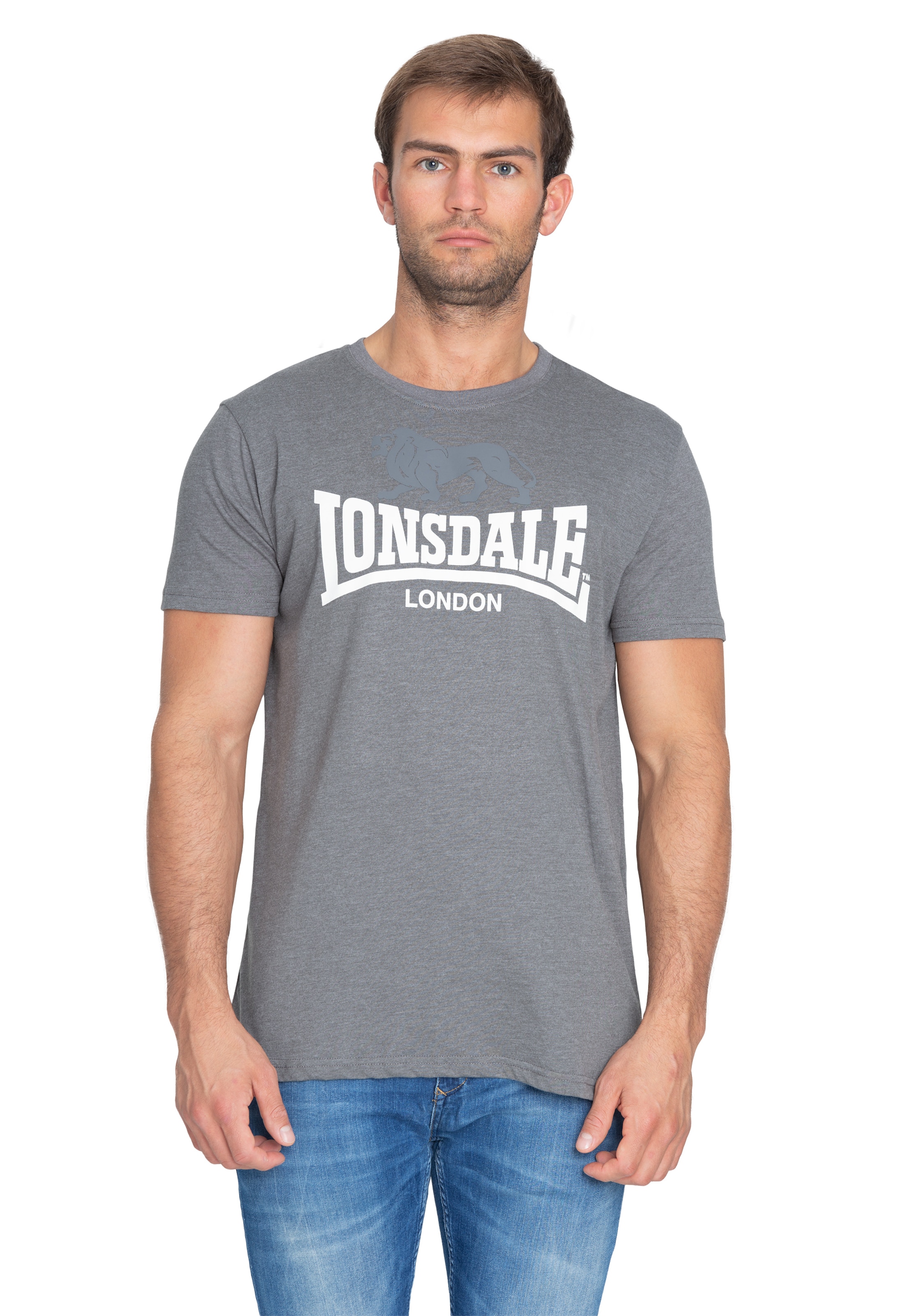 LONSDALE Shirt 'Gargrave' in Grijs: voorkant