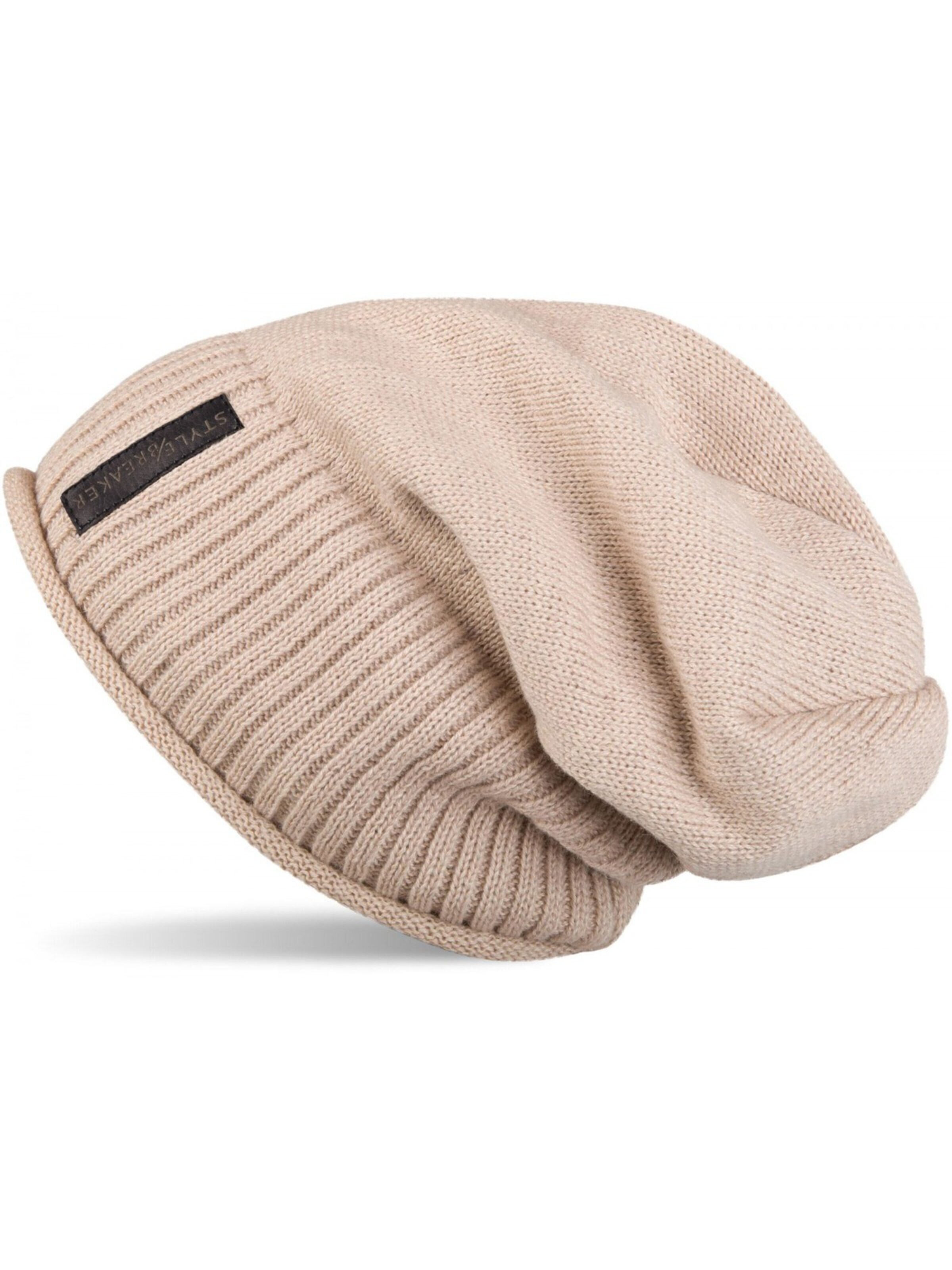 styleBREAKER Beanie 'Feinstrick Beanie mit Teddyfleece' in 56-61 in Beige, Item view