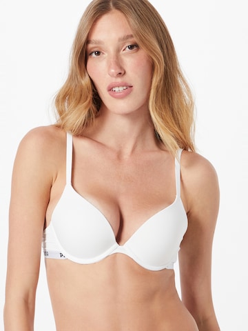 PUMA Push-up Bra in White: front