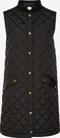 Cream Bodywarmer 'Arwen' in Zwart: voorkant