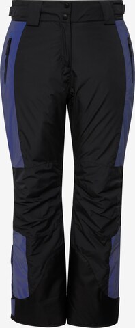 Ulla Popken Regular Athletic Pants in Black: front