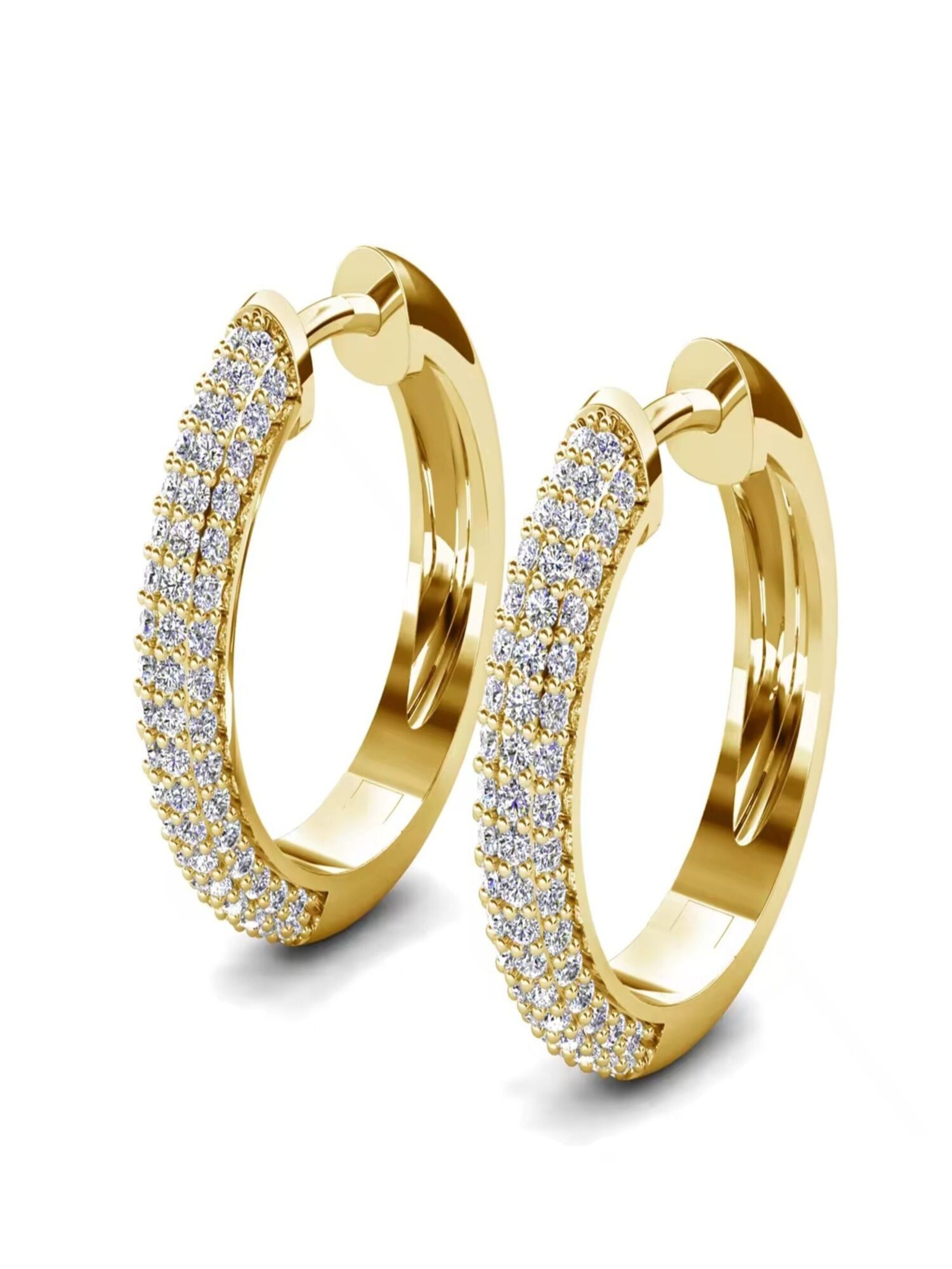 ROUGEMONT Jewellery Earrings 'Funkelnde Creolen Ohrringe Louisa' in Gold: front