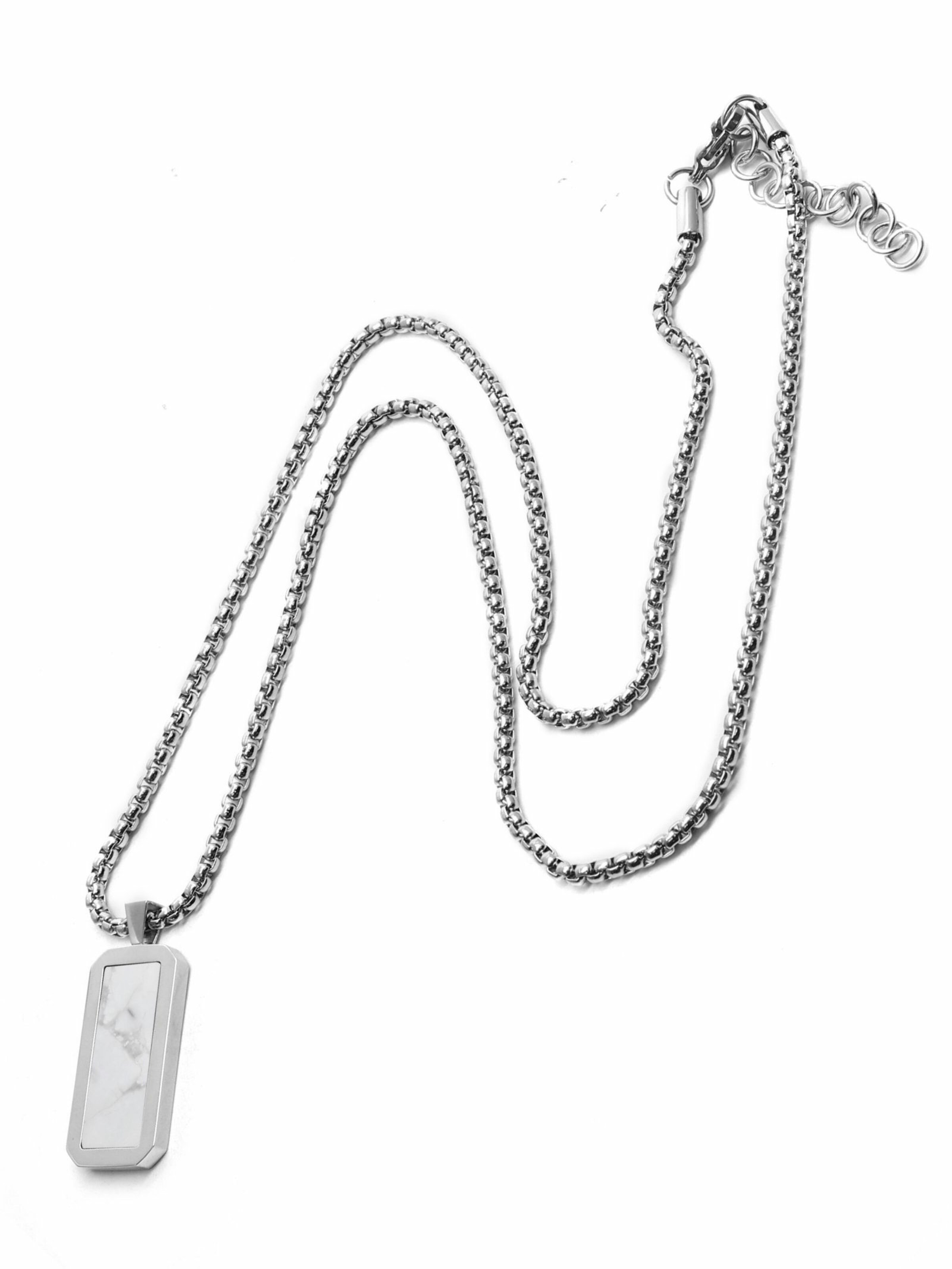 Chaîne 'Rectangle Pendant' GT Collection en blanc