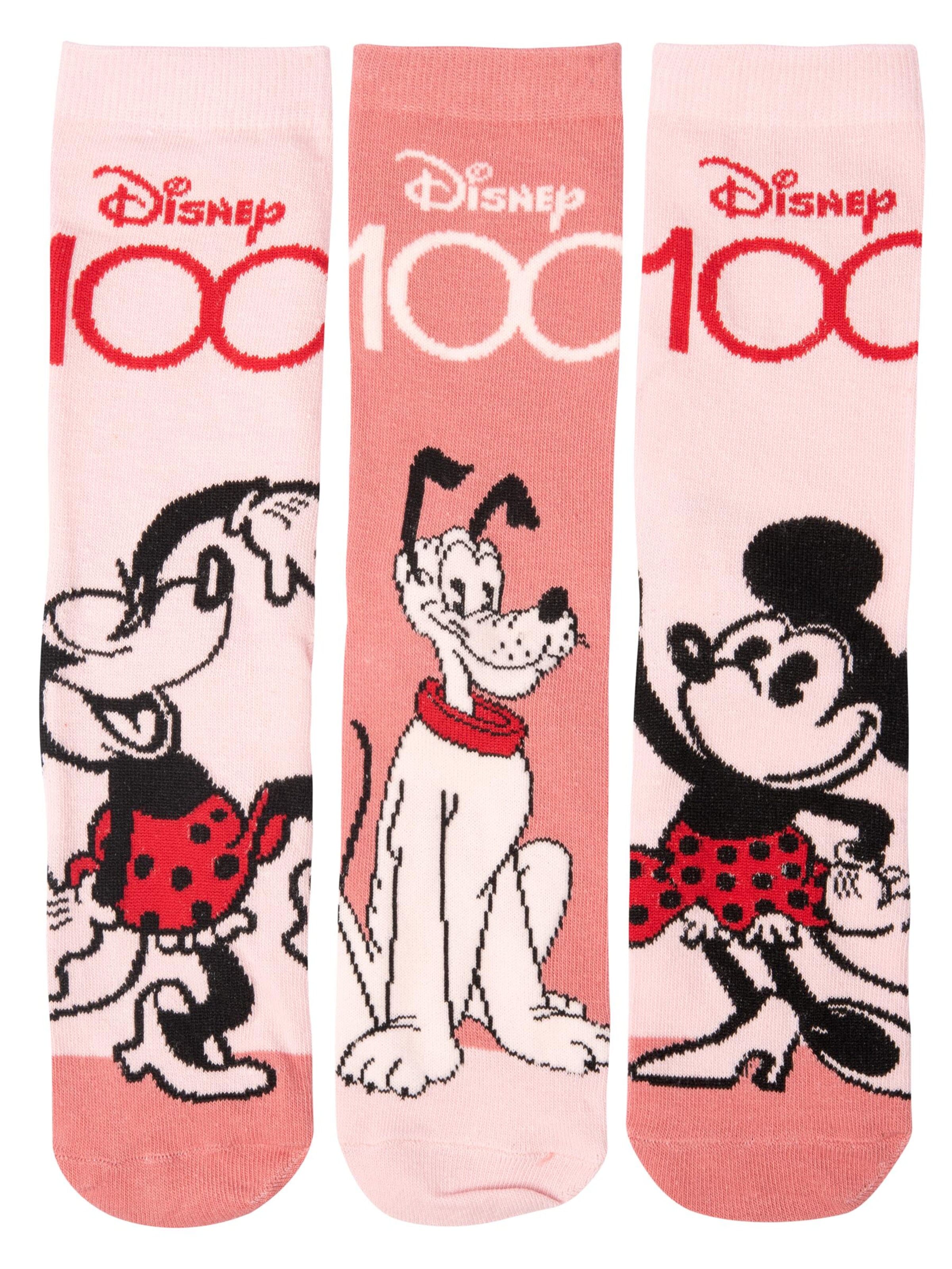 Disney Minnie Mouse Socks '100 years of wonder' in Pink: front