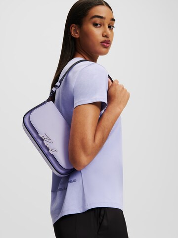 Karl Lagerfeld - Bolso de hombro 'Signature' en lila: frente