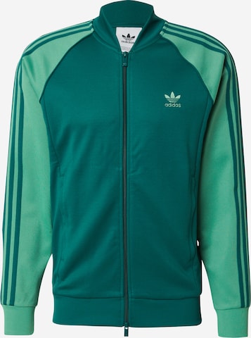 ADIDAS ORIGINALS Zip Up Hoodie Adicolor Classics Sst in Light Green Dark Green ABOUT YOU